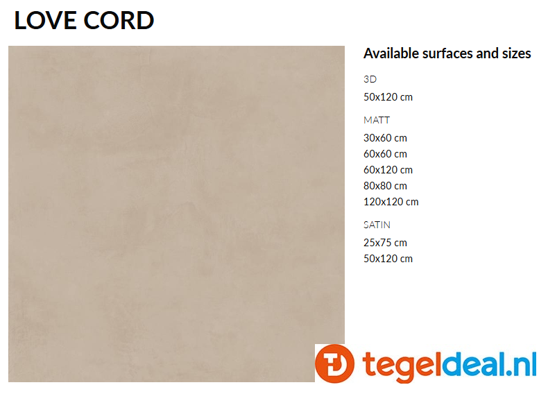 Supergres Colovers, Love CORD, 80x80 cm 