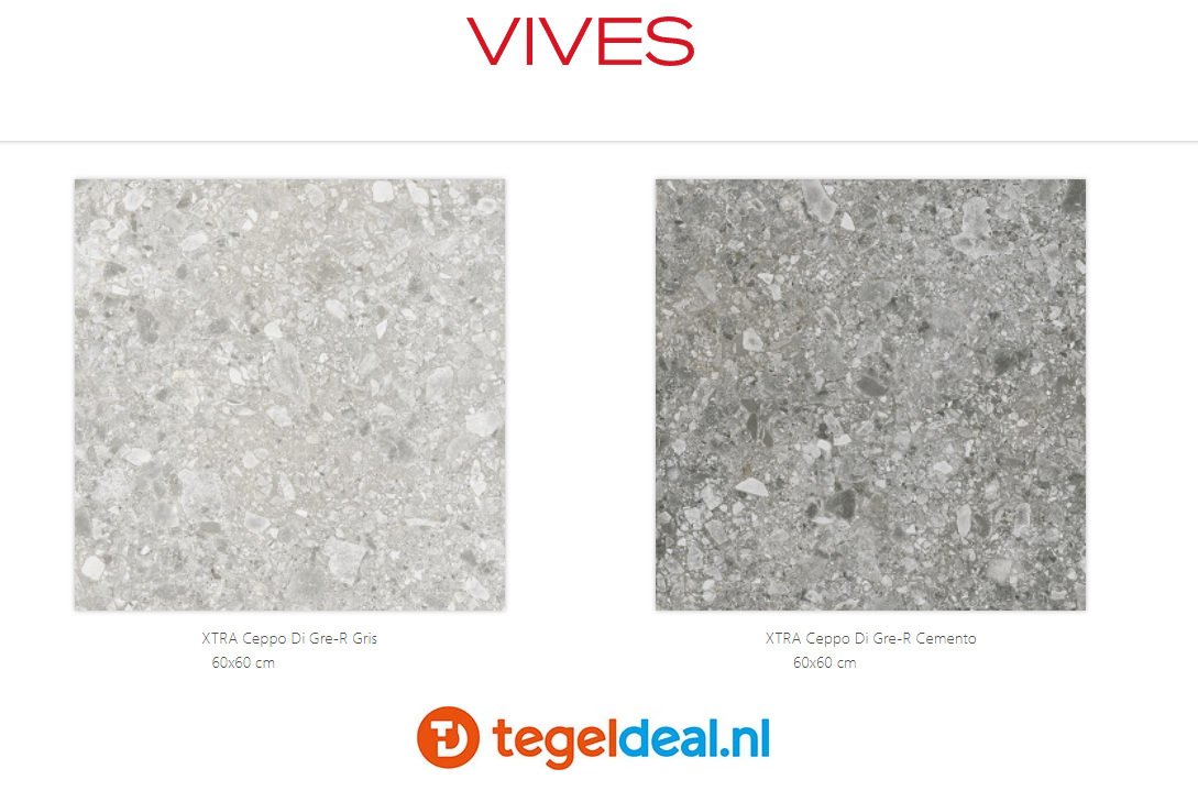 TRT Vives Ceppo di Gre XTRA, 60x60x2 cm natuursteen-look terrastegels   