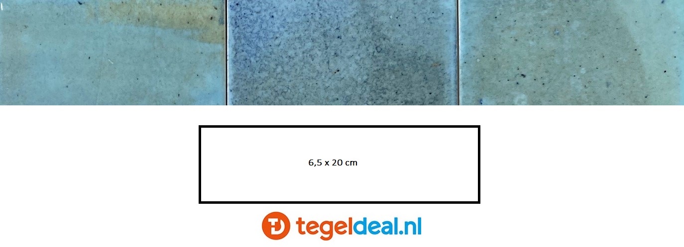 Equipe, Hanoi SKY BLUE, 6,5x20 cm, art. 30037, handvorm wandtegels 