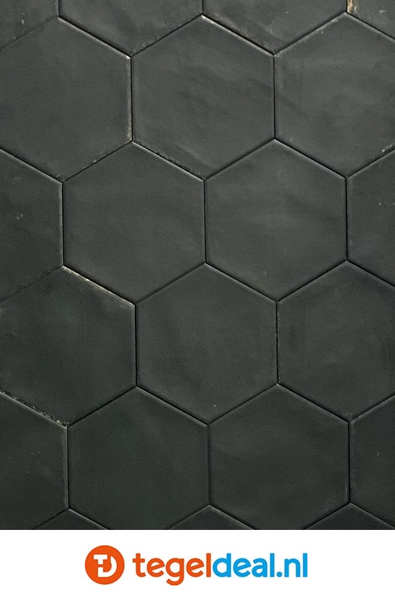 Ribesalbes Hope NERO GRAPHITO mat, 15x17,3 cm hexagon tegels