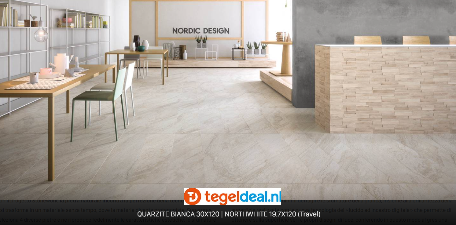 Supergres Stonework Quarzite Bianca, 30x60 cm, natuursteenlook tegels