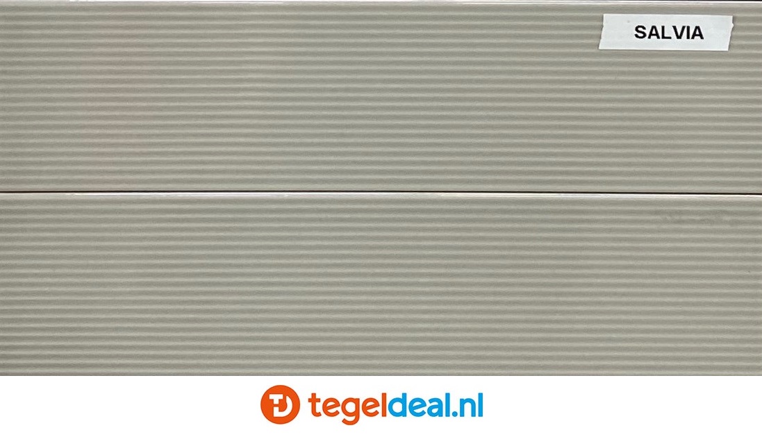 Stripes Gloss Salvia, 6,5x26,1 cm, reliëf wandtegels