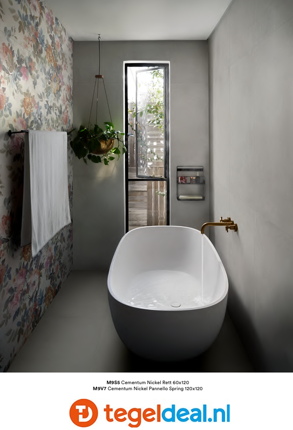 Marazzi Cementum NICKEL, 120x120x0,6 cm Strutt., MAX9, cementlook tegels Marazzi Cementum NICKEL, 120x120x0,6 cm Strutt., MAX9, cementlook tegels