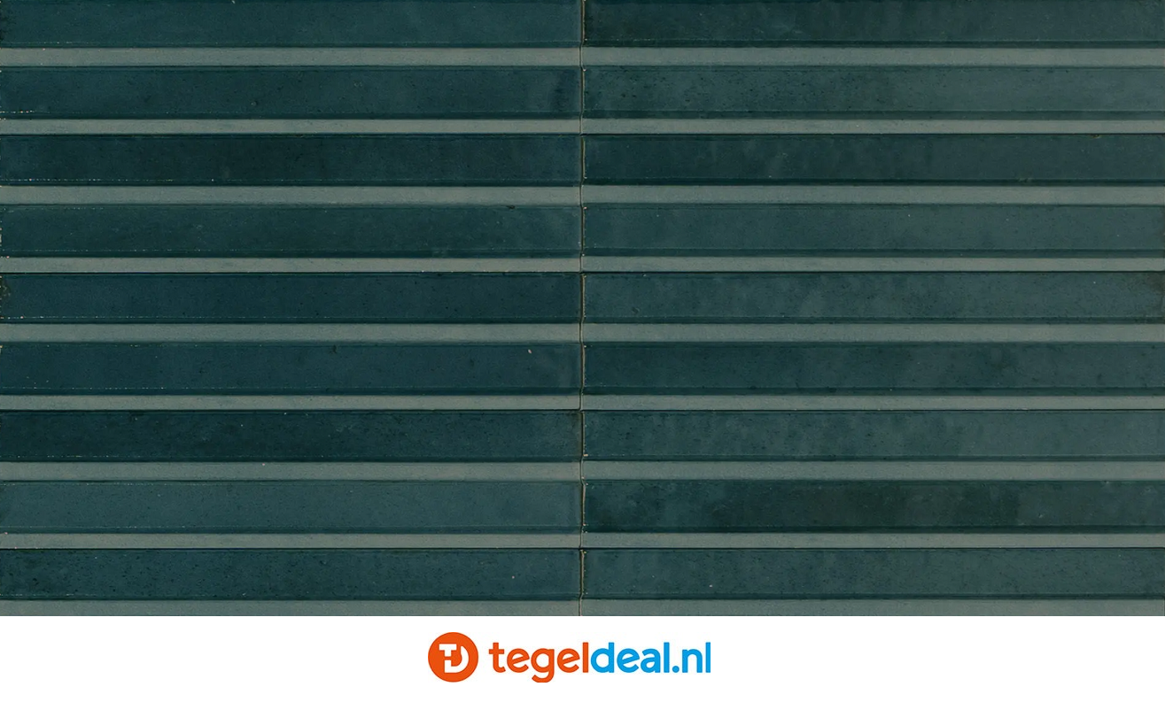 Marazzi Lume BLUE, 6x24 cm Rake 3D MP9H, wandtegels met reliëf