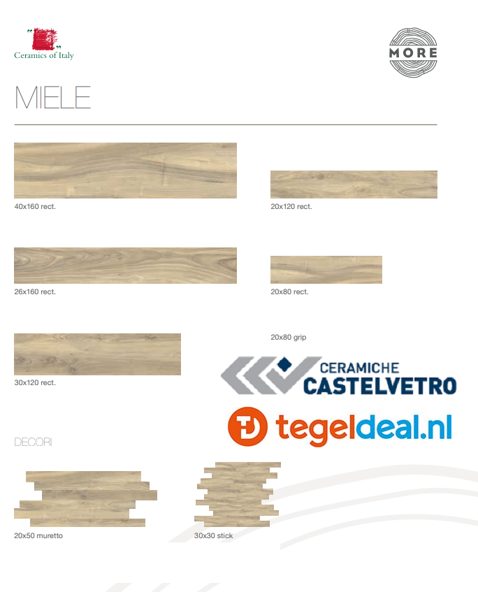 VLT Castelvetro More Miele, 40 x 160 cm, CMR46R22