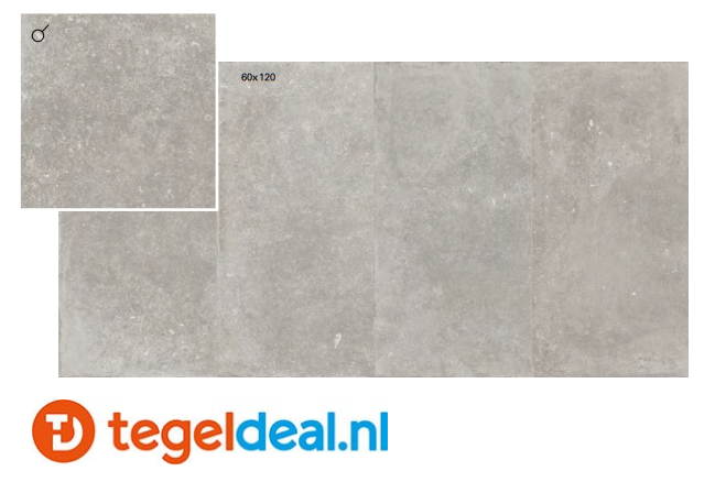 Flaviker, Nordik Stone, ASH, 60x120 cm, art. 0004832, natuursteenlook tegels 