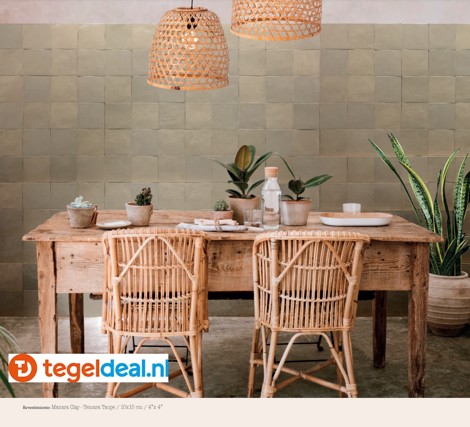 WDT Nanda Tiles, Manara Clay, 10x10 cm, zellige-look WDT Nanda Tiles, Manara Clay, 10x10 cm, zellige-look