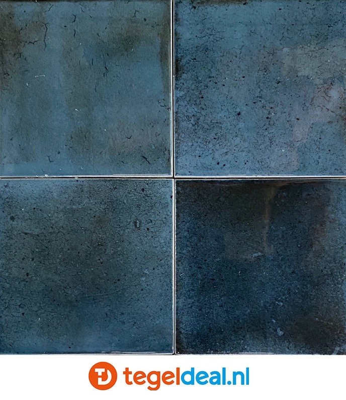 Equipe, Hanoi BLUE NIGHT, 10x10 cm, art. 30012, handvorm wandtegels