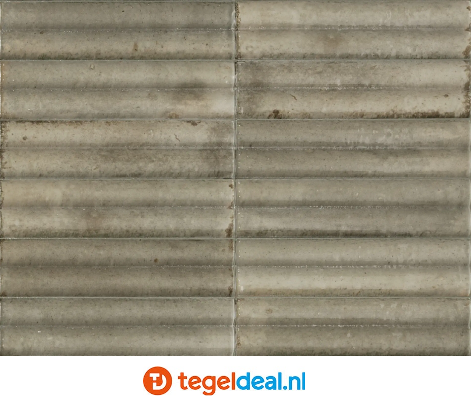 Marazzi Lume GREIGE, 6x24 cm Swing 3D MP93, wandtegels met reliëf