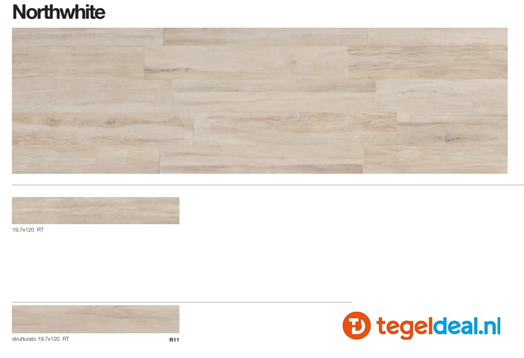 Supergres Travel Northwhite, 20x120 cm, TNW2, houtlook tegels
