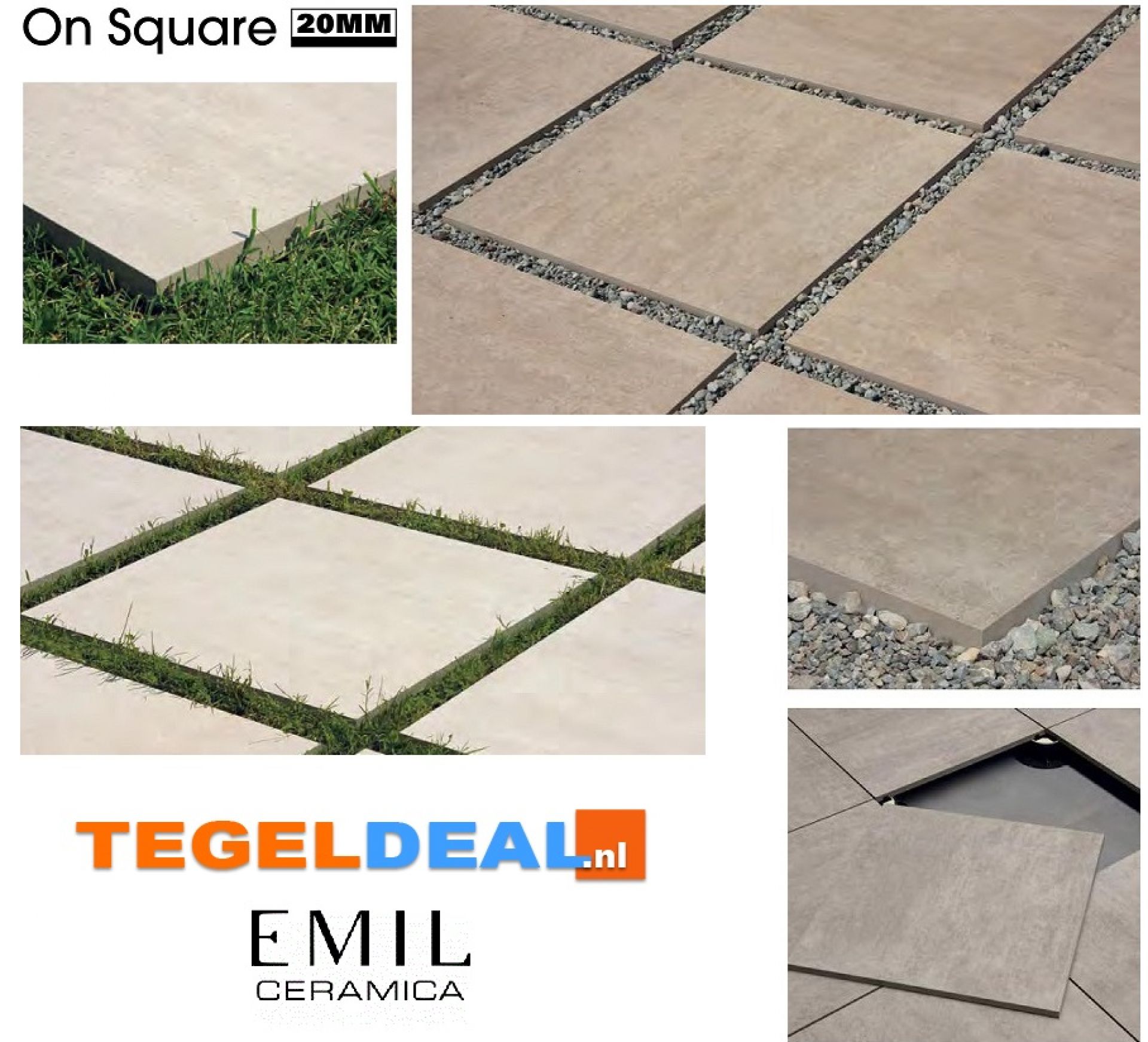 Emil,  On Square; cementlook tegels