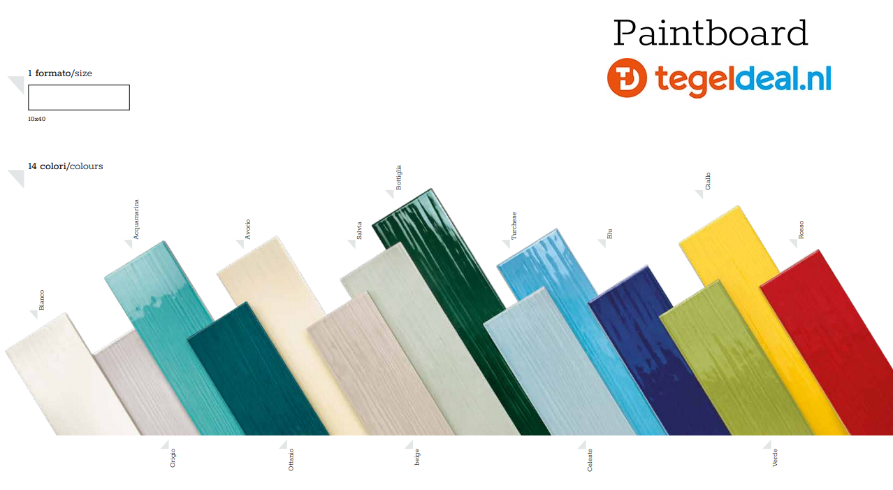 Tonalite, Paintboard, 10x40 cm, wandtegels Tonalite, Paintboard, 10x40 cm, wandtegels