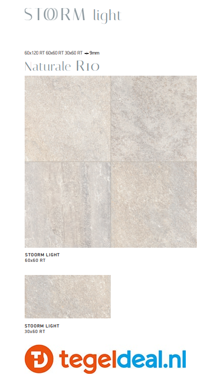 VLT Supergres Stoorm Light, 30 x 60 cm, Naturale