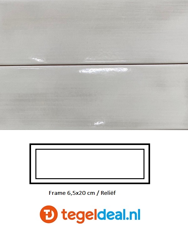 Equipe, Island WHITE, Frame 6,5x20 cm, art. 31207, reliëf wandtegels