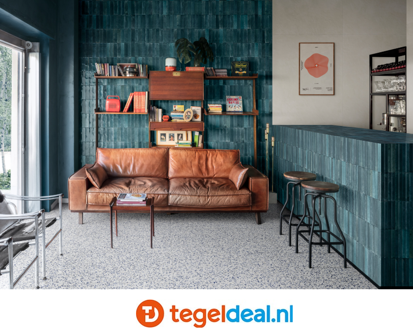Marazzi Lume BLUE, 6x24 cm Rake 3D MP9H, wandtegels met reliëf