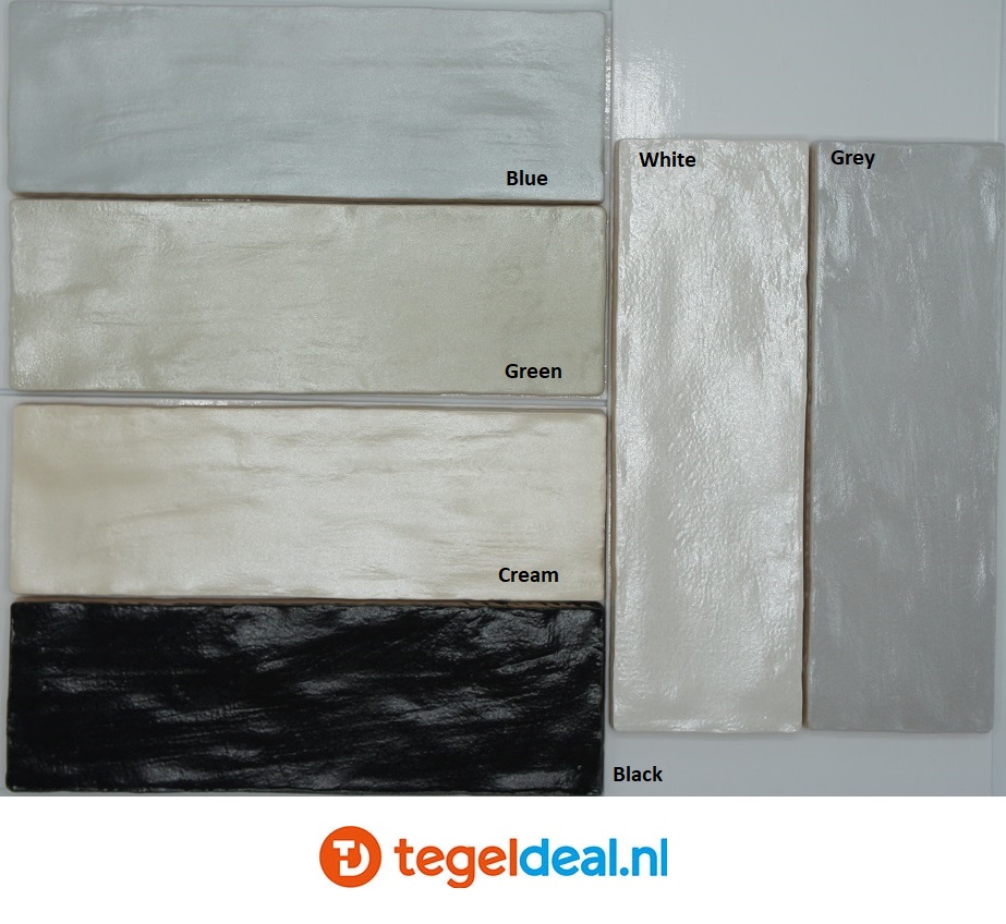 Equipe, Mallorca BLACK, 6,5x20 cm, art 23256, handvorm wandtegels