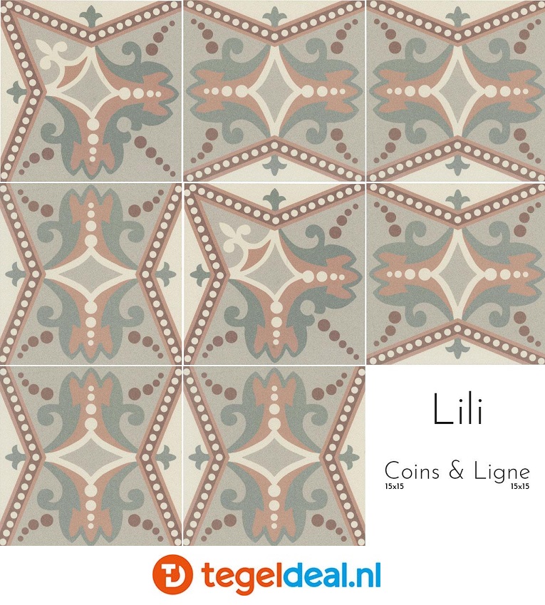 Revoir Paris, Bel-Histoire LILI Ligne, 15x15 cm, patroontegels Revoir Paris, Bel-Histoire LILI Ligne, 15x15 cm, patroontegels