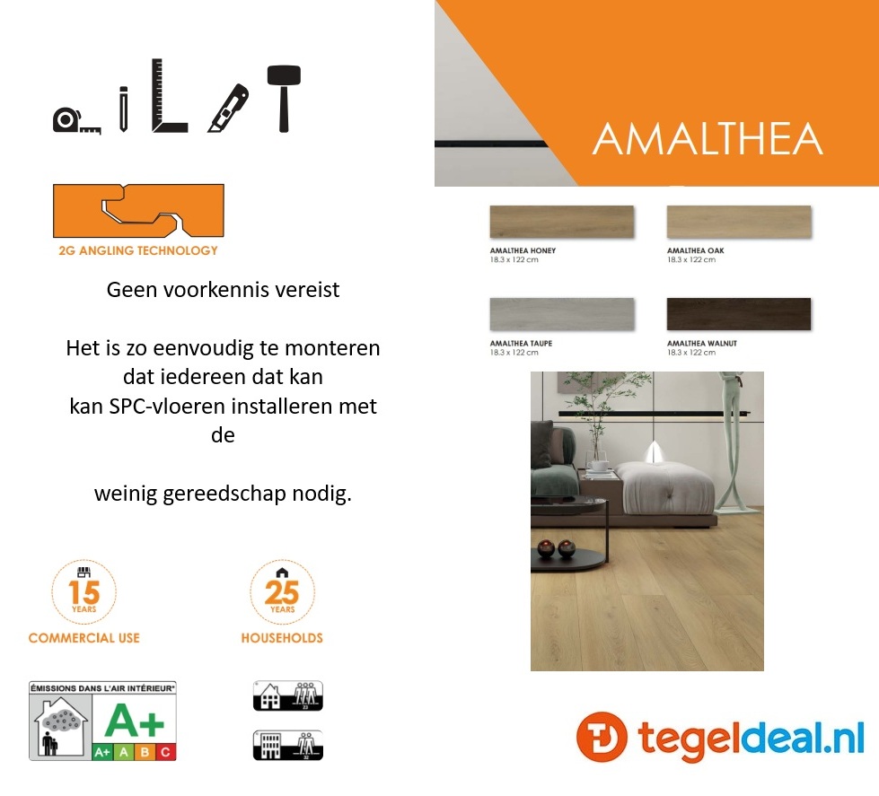 AMALTHEA TAUPE Plank, 18,3x122x0,5 cm, Rigid SPC Click Vloer    