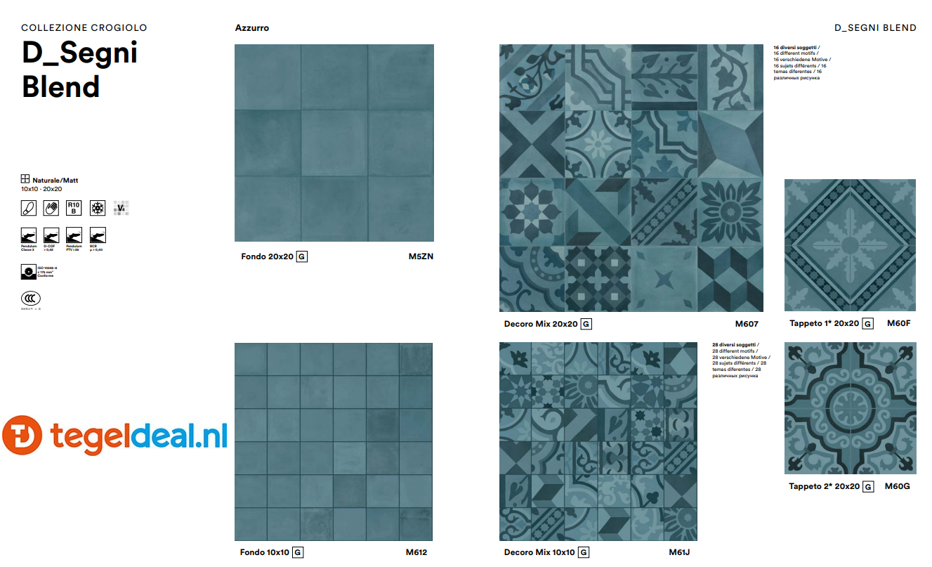 VLT Marazzi D_Segni BLEND, cementlook; 6 unikleuren, 24 patronen VLT Marazzi D_Segni BLEND, cementlook; 6 unikleuren, 24 patronen