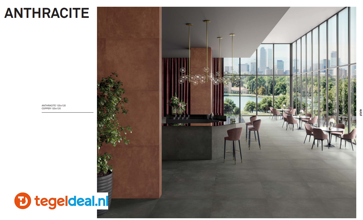 KEOPE Plate ANTHRACITE, 60x120 cm, metaallook tegels