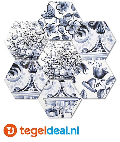 OPRUIMING : 0,71 Equipe, Hexatile Lisboa, 17,5x20 cm, 23216, hexagon wandtegels - 0,71 m2 voor 25,00 euro 