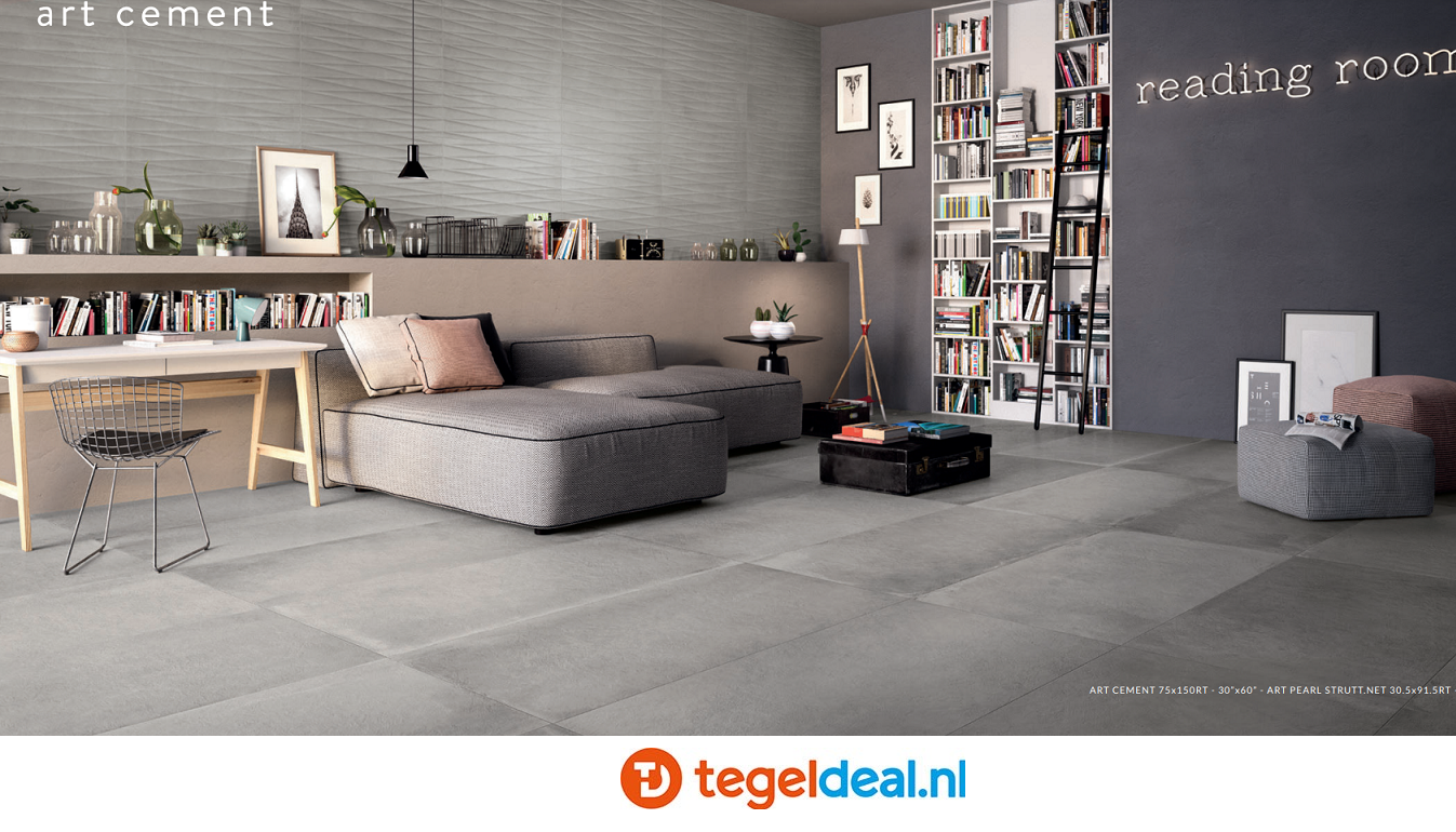 VLT Supergres Art Cement, 30x60 cm, CM3A, betonlook tegels  