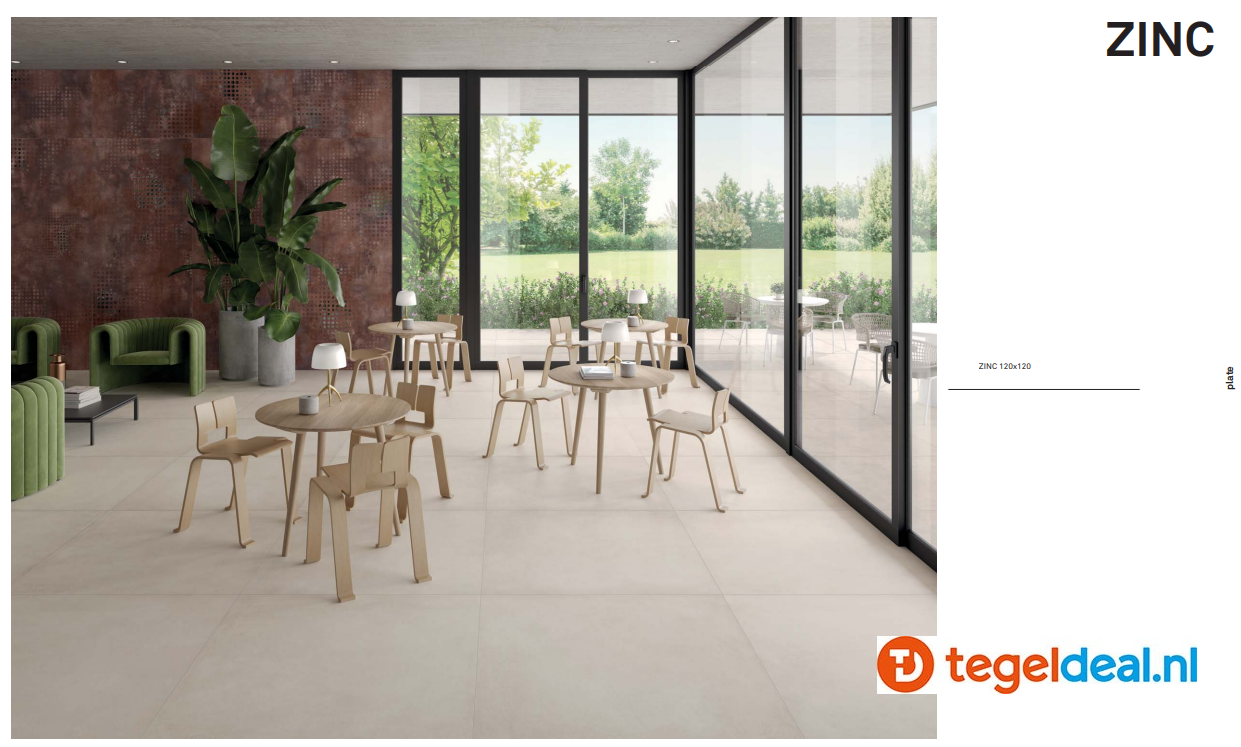 KEOPE Plate ZINC, 80x80 cm, metaallook tegels