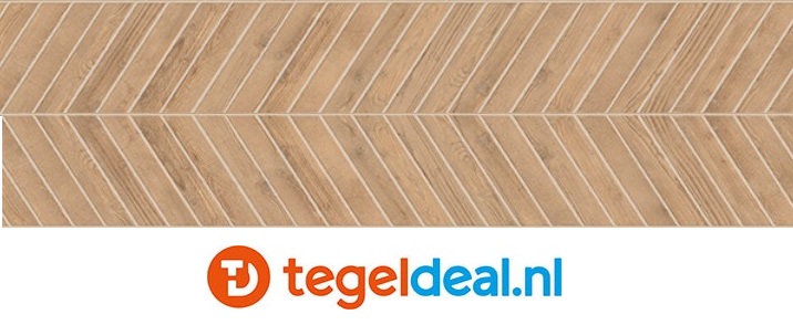 ACTIE  - La Fabbrica, Ca'Foscari Avana Chevron 7,5x40,7 cm - OP VOORRAAD