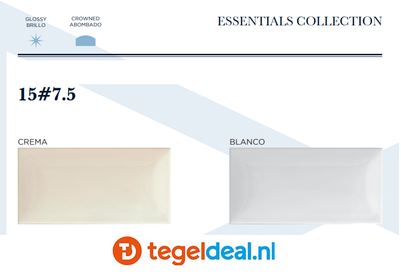 WDT Essential, CREMA, 7,5x15 cm, convex vorm