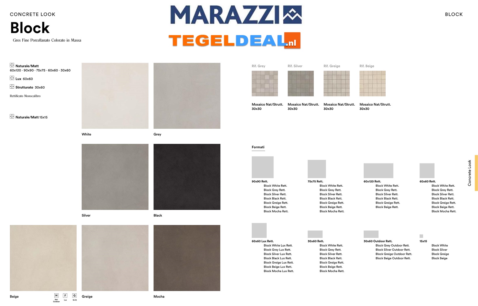 Marazzi Block, Grey, 60x120 cm MLJL