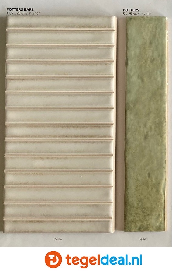 WOW Design, Potters FOSSIL, 12,5x25 cm Bar, wandtegels met reliëf