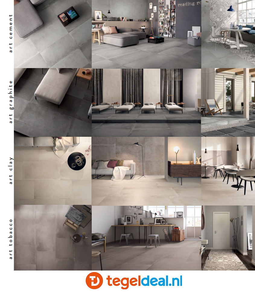 Supergres Art Clay, 120x120 cm, A12Y, betonlook tegels
