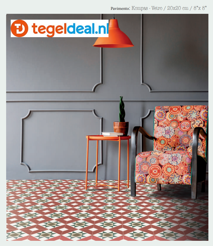 Nanda Tiles, Kompas, 20x20 cm, patroontegels 
