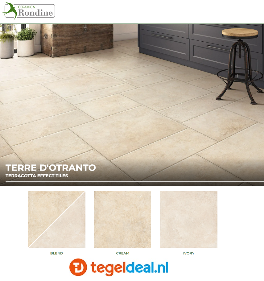 Rondine, Terre d'Otranto, zandsteen-look tegels 