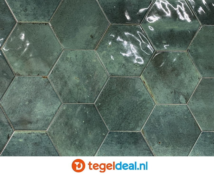 Ribesalbes Hope OLIVE, 15x17,3 cm hexagon wandtegels - OP VOORRAAD