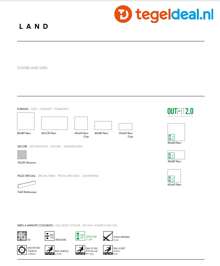 TRT Castelvetro, Concept Land LIGHT GREY, 40x80x2 cm, XLD48R4