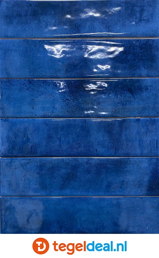 Ribesalbes, Vibe, Blue, 7,5x30 cm, handvorm wandtegels