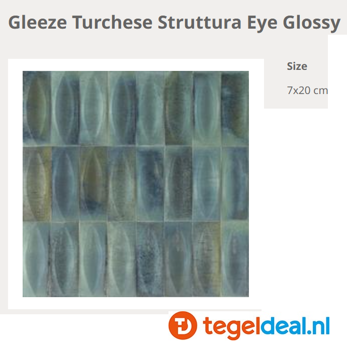 WDT Ragno Gleeze TURCHESE struttura EYE 3D, 7,5x20 cm, R8HH