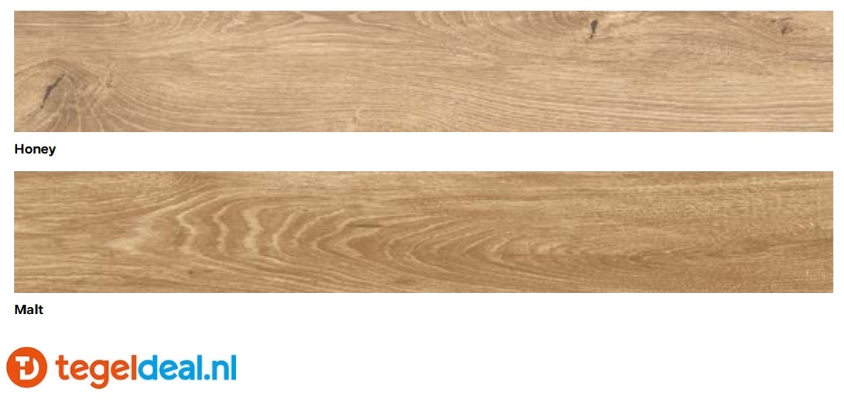 NovaBell Artwood, Malt - Honey, 20x120 cm - 30x120 cm, houtlook tegels - €39,95/m2