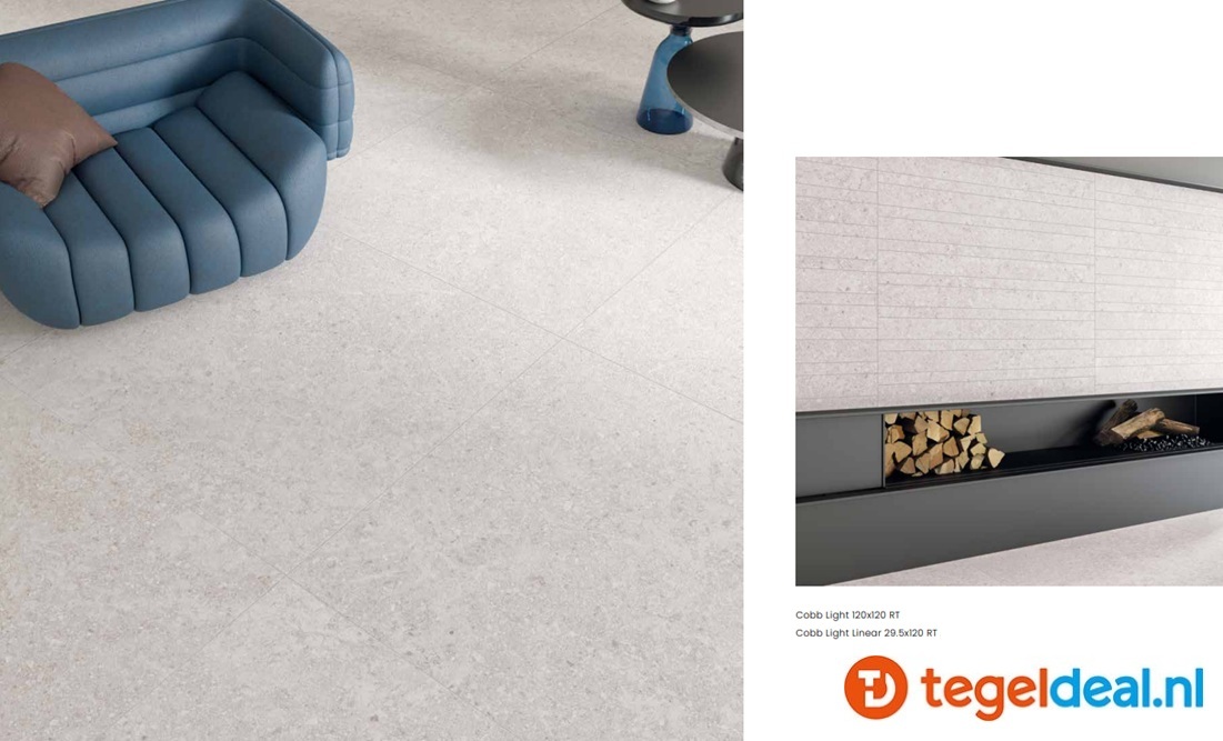 Supergres Cobb LIGHT, 60x60 cm ASST R10 RT, natuursteenlook tegels - €36,50 per m2 
