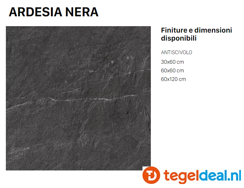 VLT Supergres Stonework Ardesia Nera, 60 x 60 cm