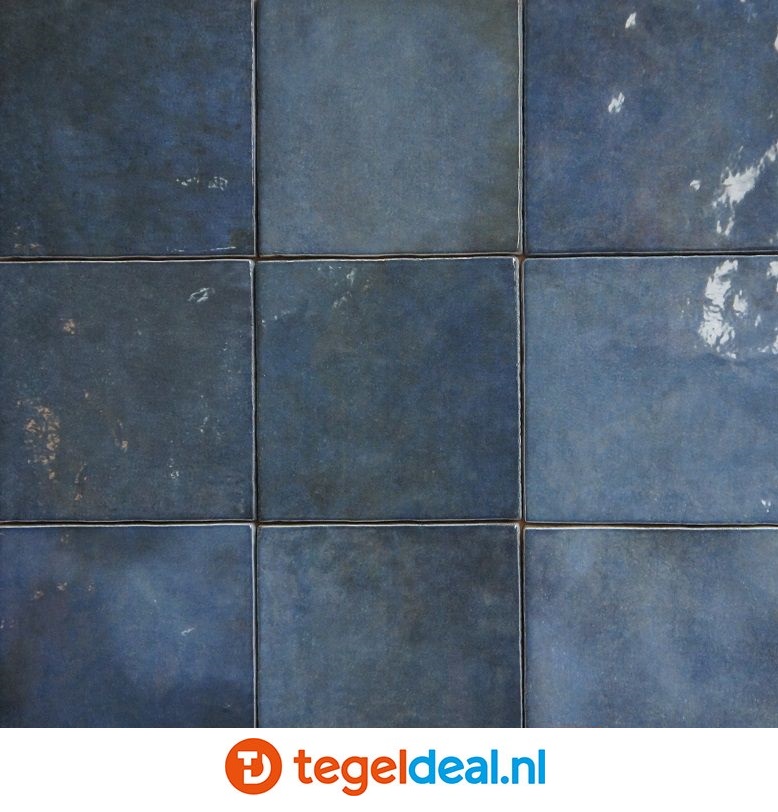 Equipe, Artisan Colonial Blue, 13x13 cm, art 24460, handvorm wandtegels