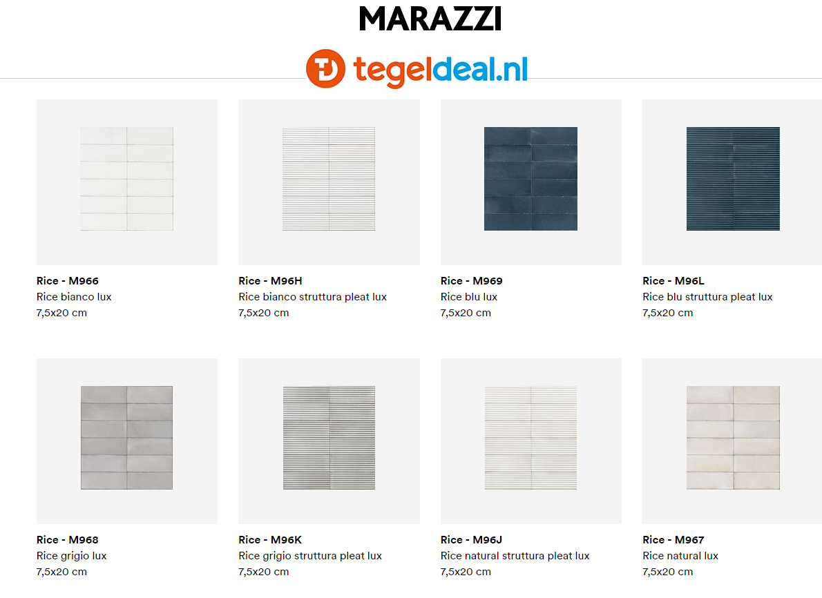 WDT Marazzi Rice, handgevormde wandtegels WDT Marazzi Rice, handgevormde wandtegels