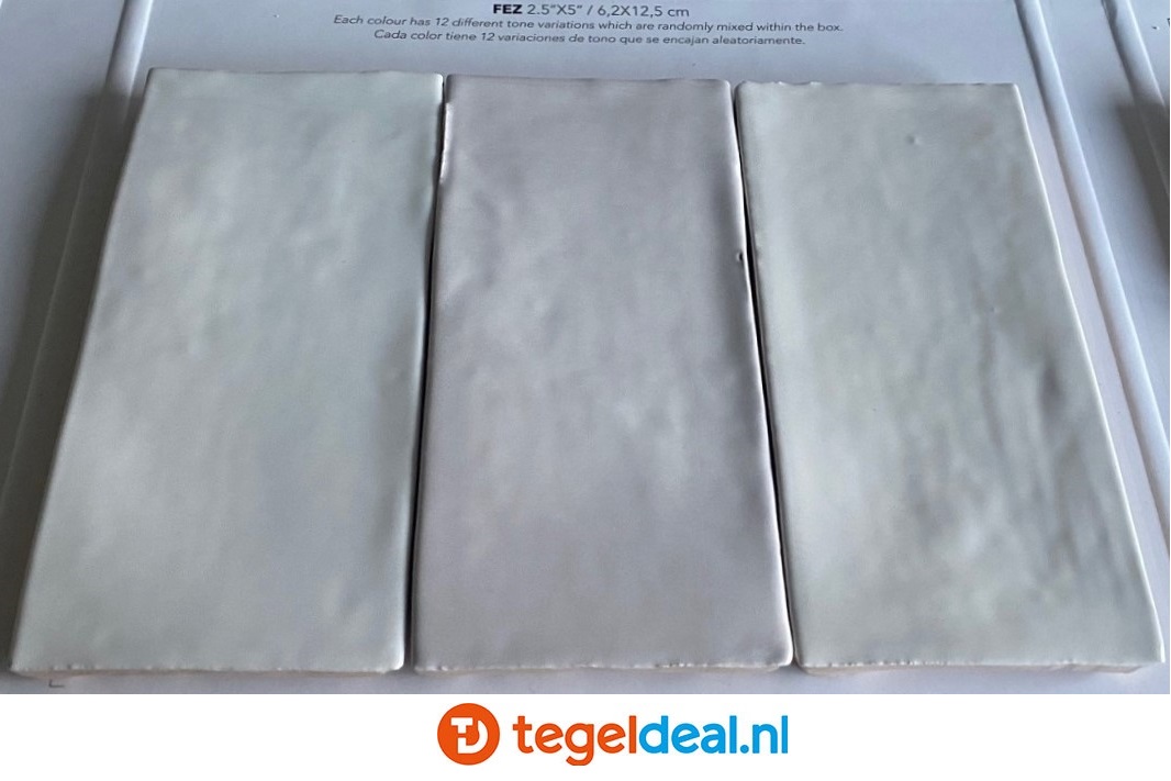 WOW Design, Fez WHITE Gloss, 6,2x12,5 cm handvorm wandtegels