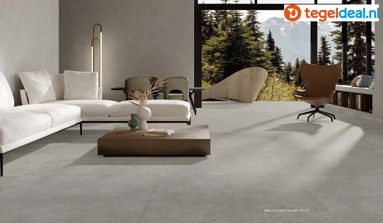 SIL Ceramiche, Concrediana GREY, 60x120x2 cm terrastegels