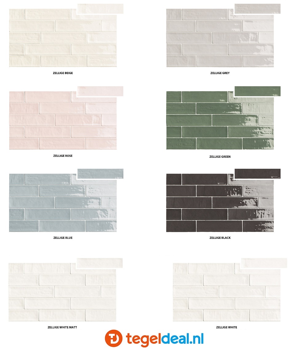 Natucer Zellige, 6,2x25 cm wandtegels Natucer Zellige, 6,2x25 cm wandtegels