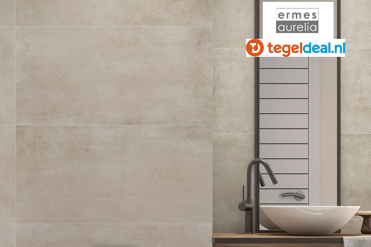Ermes Aurelia, Domino Calce, 119,8x119,8 cm, cementlook tegels
