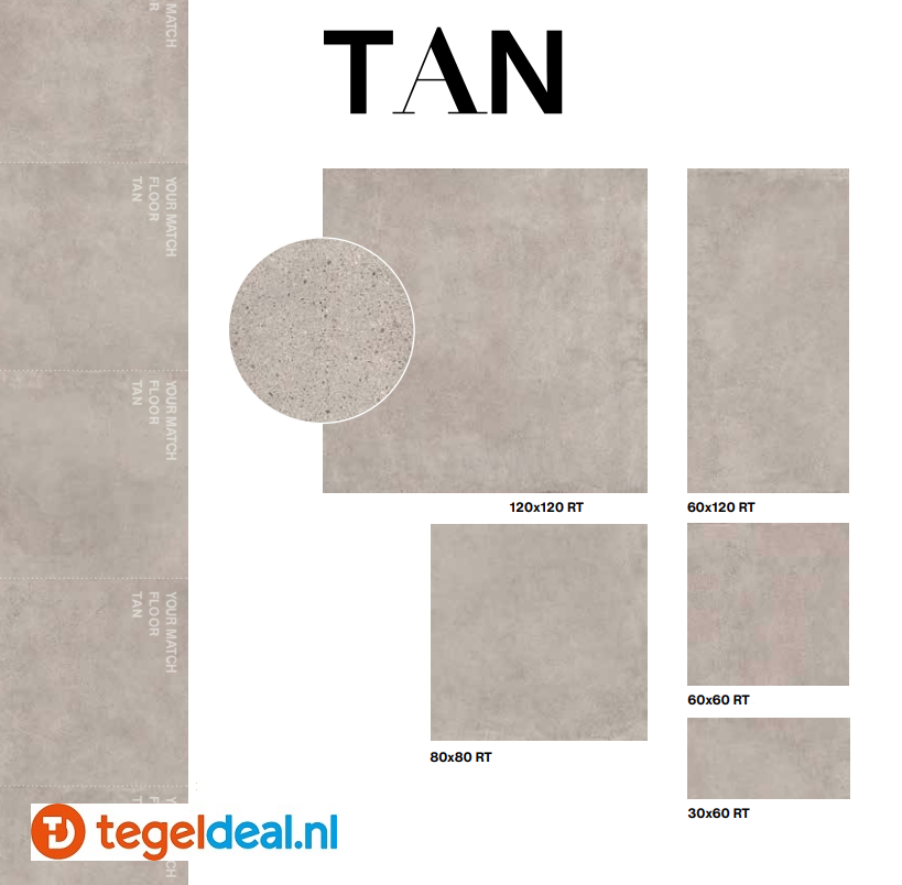 Supergres Your Match TAN, 30x60 cm GRIP, TN3G cementlook tegels