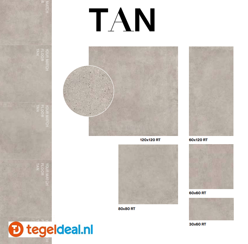 VLT Supergres Your Match TAN, 30x60 cm, TN3M cementlook tegels