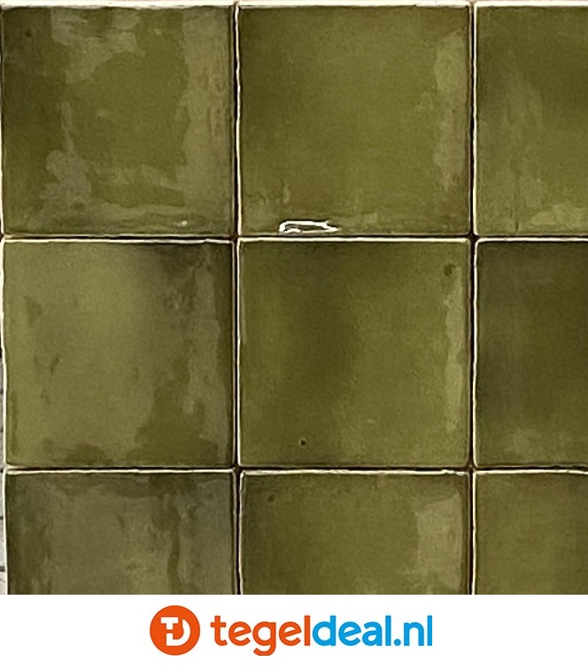 Equipe, Manacor BASIL GREEN, art 26918, 10x10 cm, zellige-look wandtegels